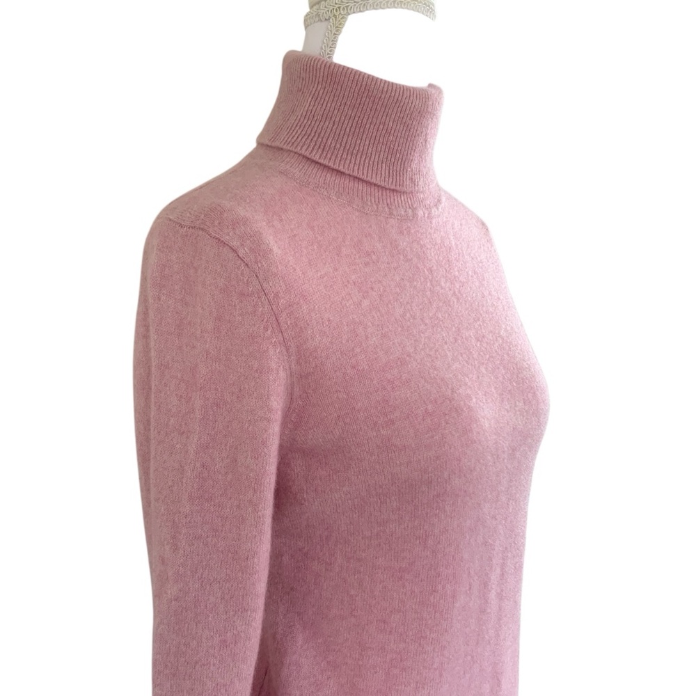 100% Cashmere Pink Turtleneck Sweater Size S - Picture 2 of 7